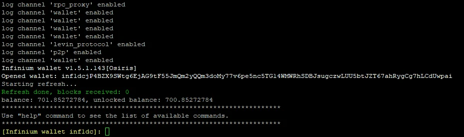 Infinium Wallet CLI